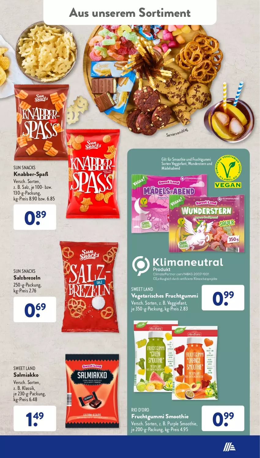 Aktueller Prospekt AldiSud - NÄCHSTE WOCHE - von 05.09 bis 10.09.2022 - strona 37 - produkty: brezel, Brezeln, eis, frucht, fruchtgummi, reis, salz, smoothie, snack, snacks, Sun Snacks, Ti, Vegeta, veggie