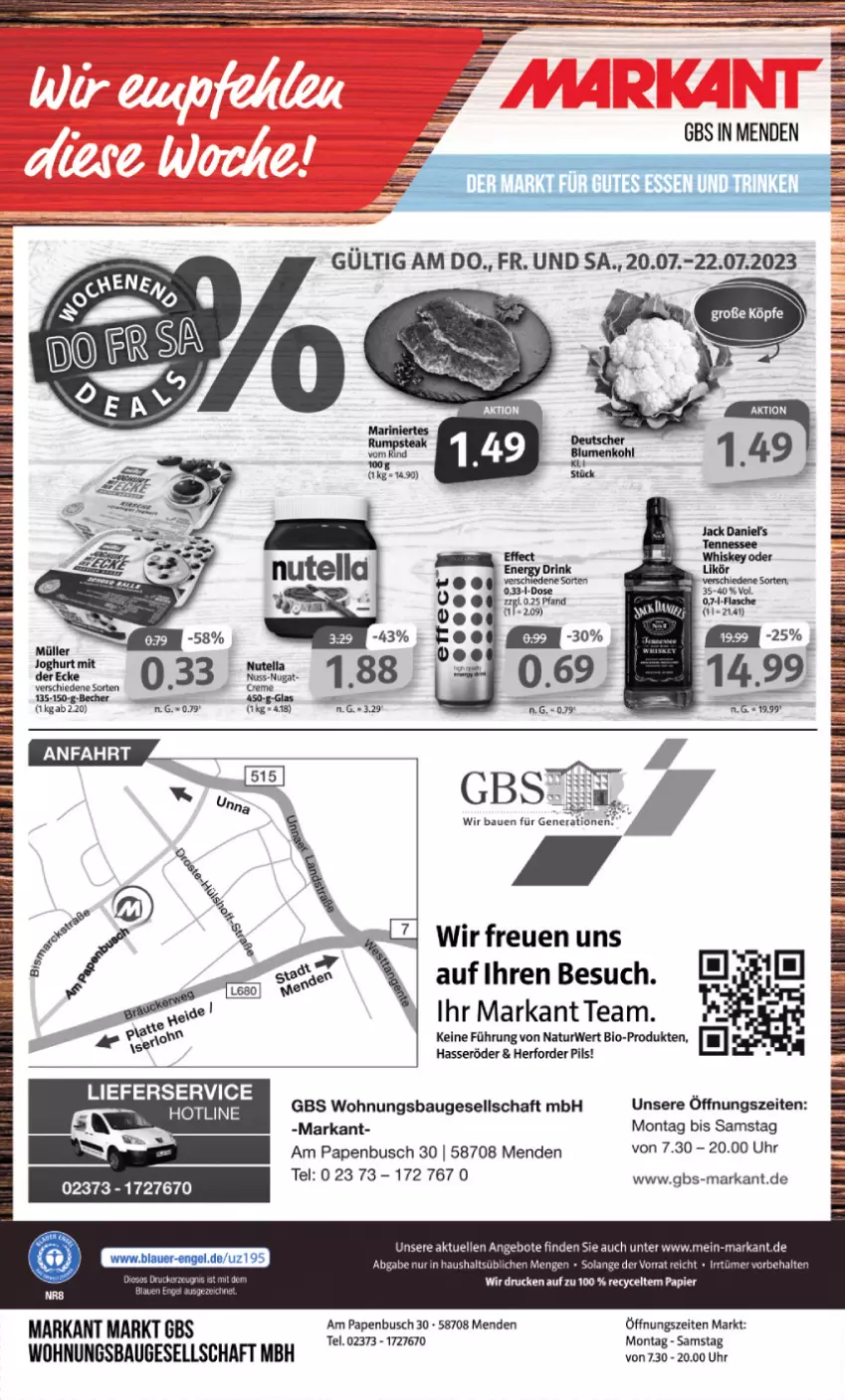 Aktueller Prospekt Markant - Prospekte - von 17.07 bis 22.07.2023 - strona 12 - produkty: angebot, angebote, Bau, Bebe, bio, brot, elle, erde, hasseröder, lieferservice, natur, pils, rind, rwe, Ti, uhr