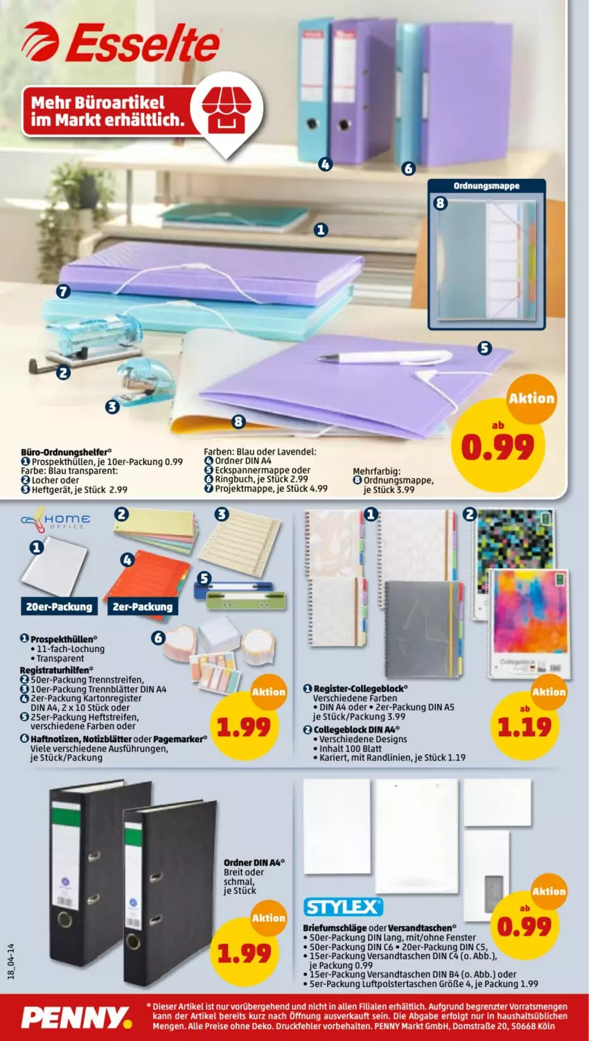 Aktueller Prospekt Penny - Prospekte - von 07.03 bis 12.03.2022 - strona 20 - produkty: Brei, brie, buch, collegeblock, din a4, eis, fenster, lavendel, LG, ordner, prospekthüllen, reifen, reis, ring, Tasche, taschen, Ti, ZTE