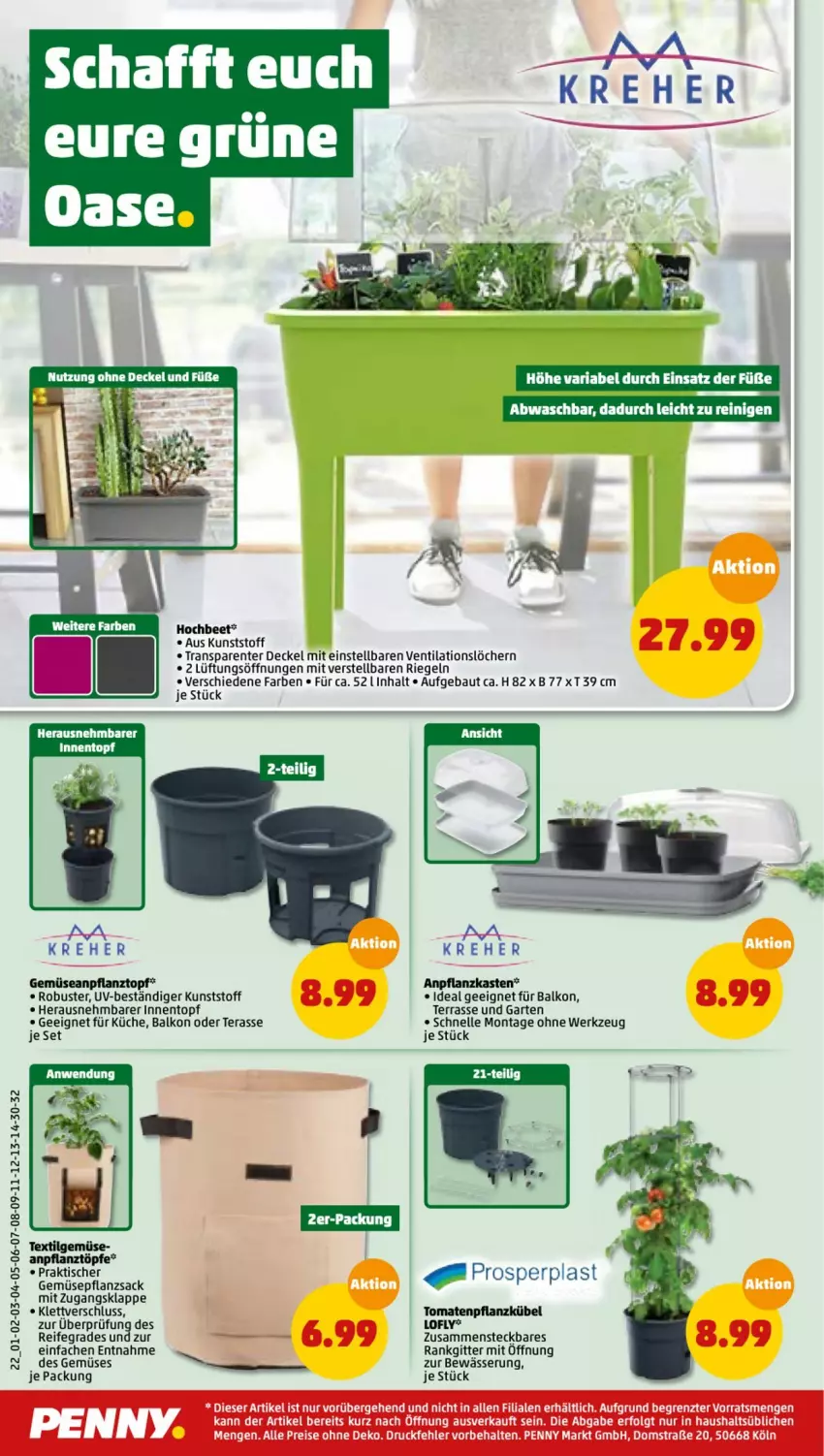 Aktueller Prospekt Penny - Prospekte - von 07.03 bis 12.03.2022 - strona 24 - produkty: Bau, decke, Deckel, eis, elle, ente, Garten, küche, LG, Pflanzkasten, Pflanztopf, reis, riegel, sac, Ti, tisch, tomate, tomaten, topf, werkzeug, ZTE