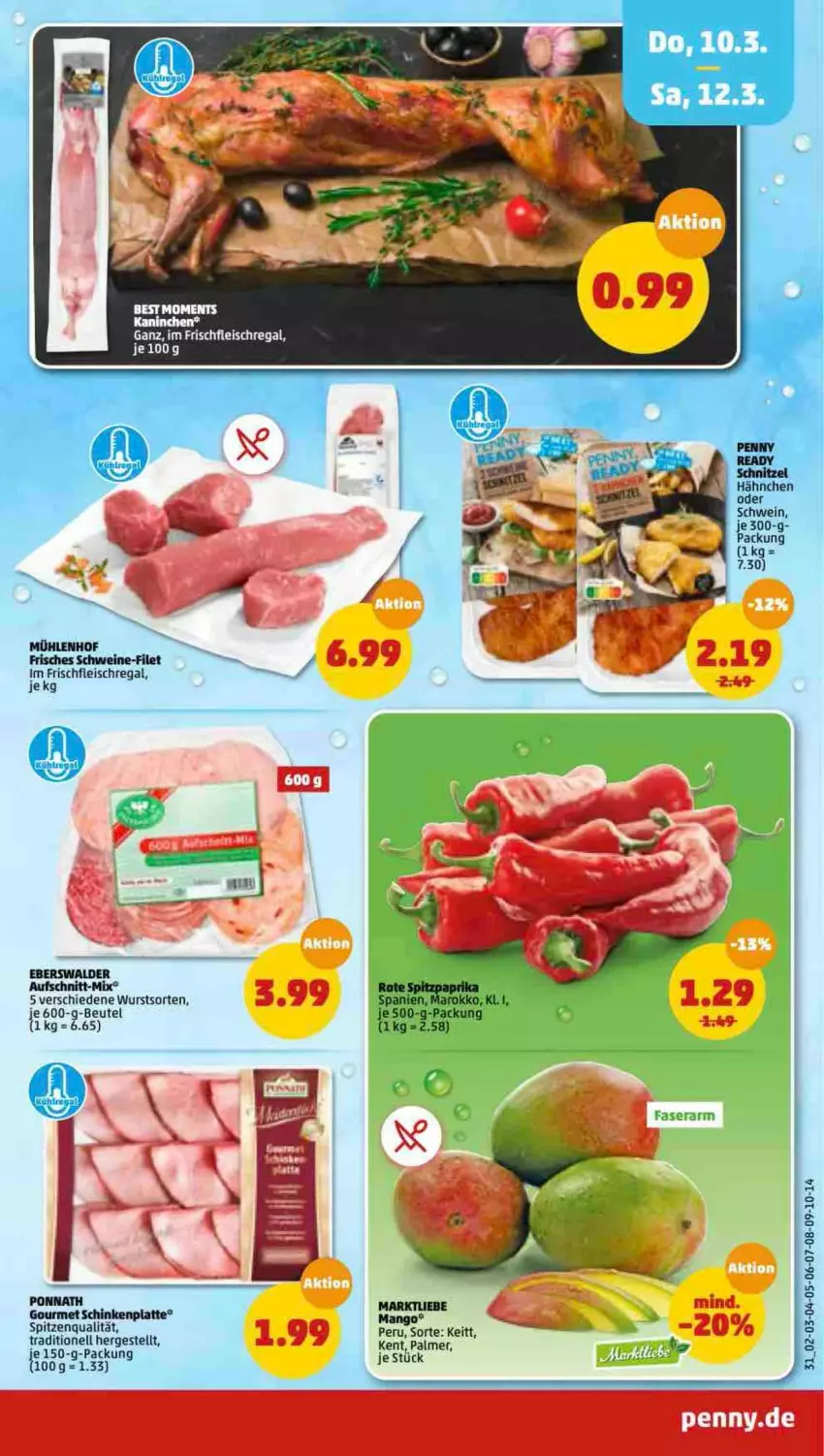 Aktueller Prospekt Penny - Prospekte - von 07.03 bis 12.03.2022 - strona 31 - produkty: aufschnitt, beutel, eis, filet, fleisch, latte, mango, ponnath, regal, schinken, schnitzel, schwein, schweine, schweine-filet, Ti, wein, weine, wurst