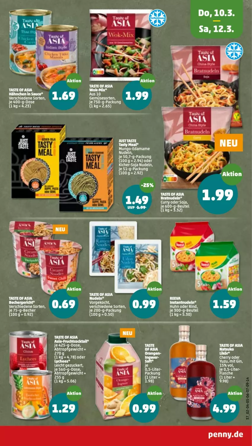 Aktueller Prospekt Penny - Prospekte - von 07.03 bis 12.03.2022 - strona 37 - produkty: Becher, eis, gin, likör, nudel, nudeln, soja, Ti