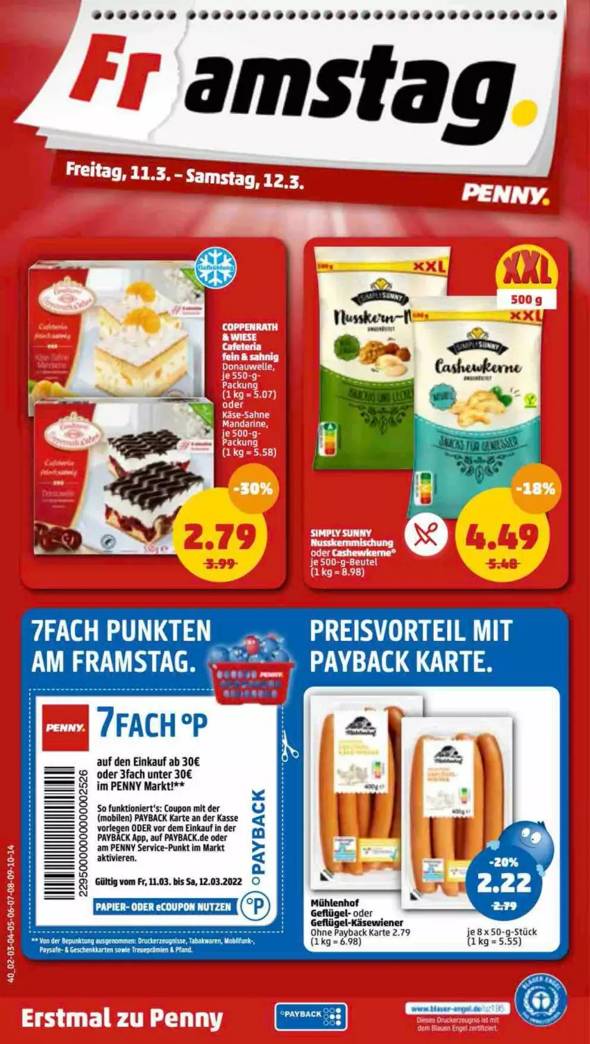 Aktueller Prospekt Penny - Prospekte - von 07.03 bis 12.03.2022 - strona 40 - produkty: coupon, eis, Geflügel, Käse, papier, payback, preisvorteil, reis, Ti, wiener