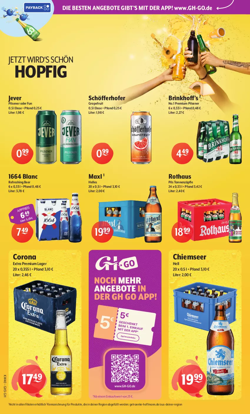 Aktueller Prospekt Getraenke Hoffmann - Prospekte - von 28.09 bis 02.10.2026 - strona 6 - produkty: angebot, angebote, corona, corona extra, eis, elle, erde, grapefruit, jever, jever pilsener, pils, pilsener, premium pils, schöfferhofer