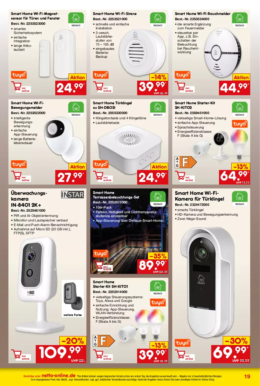 Aktueller Prospekt Netto Marken-Discount - Online-Angebote Oktober - von 02.10 bis 31.10.2023 - strona 19 - produkty: akku, alexa, angebot, auer, batterie, Bau, beleuchtung, eis, elle, ente, fenster, Intel, kamera, lautsprecher, Magnets, ndk, Rauch, reis, Schal, Ti, WICK, ZTE