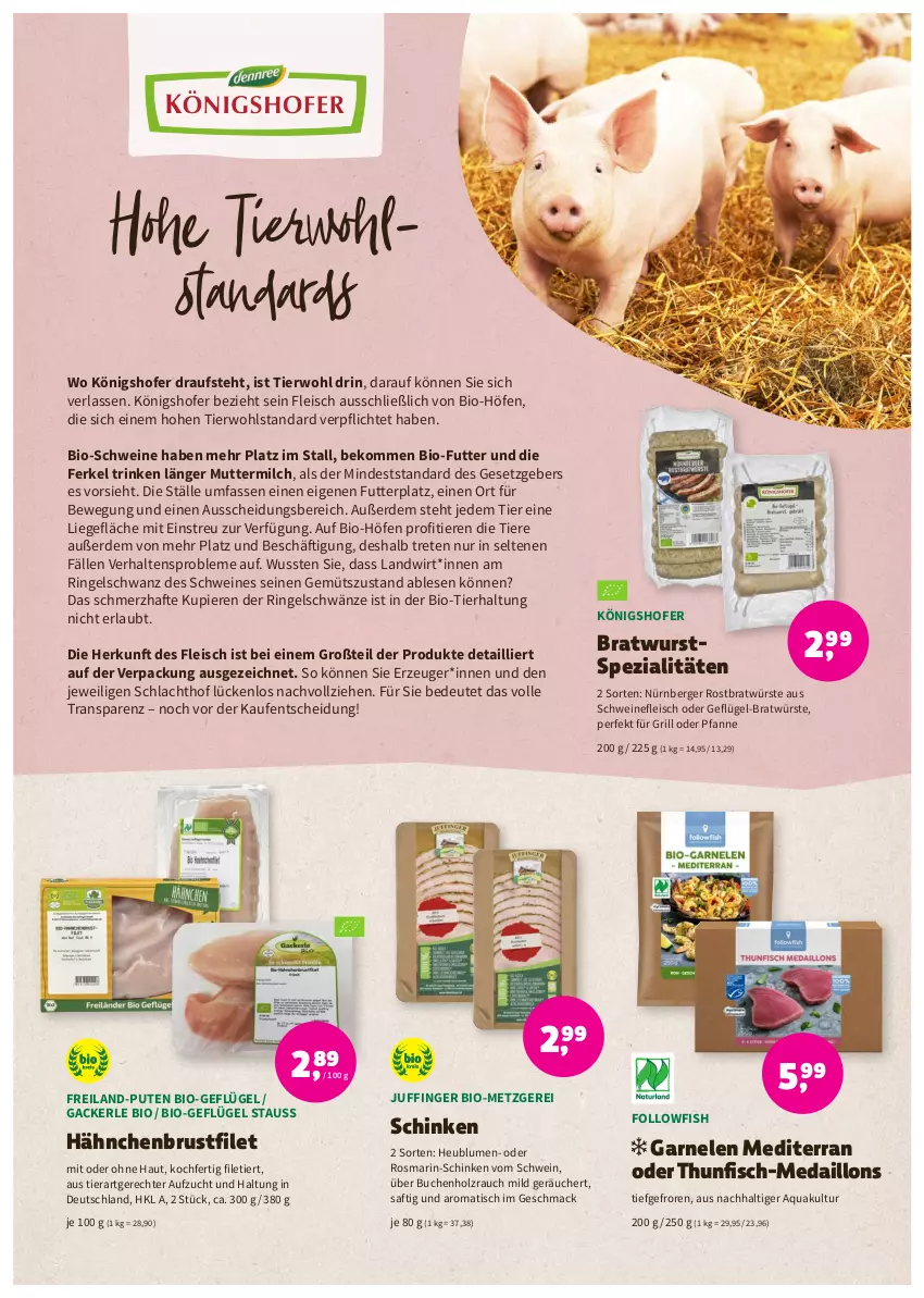 Aktueller Prospekt Denns Biomarkt - Prospekte - von 20.07 bis 02.08.2022 - strona 4 - produkty: aqua, beko, Berger, bio, blume, blumen, bratwurst, brustfilet, buch, eis, erde, filet, fisch, fleisch, followfish, garnelen, Geflügel, grill, hähnchenbrust, hähnchenbrustfilet, Heu, Holz, Liege, mac, medaillons, milch, nürnberger, pfanne, pute, Rauch, ring, rosmarin, saft, schinken, schwein, schweine, schweinefleisch, Spezi, thunfisch, Ti, Tiere, tisch, wein, weine, wurst