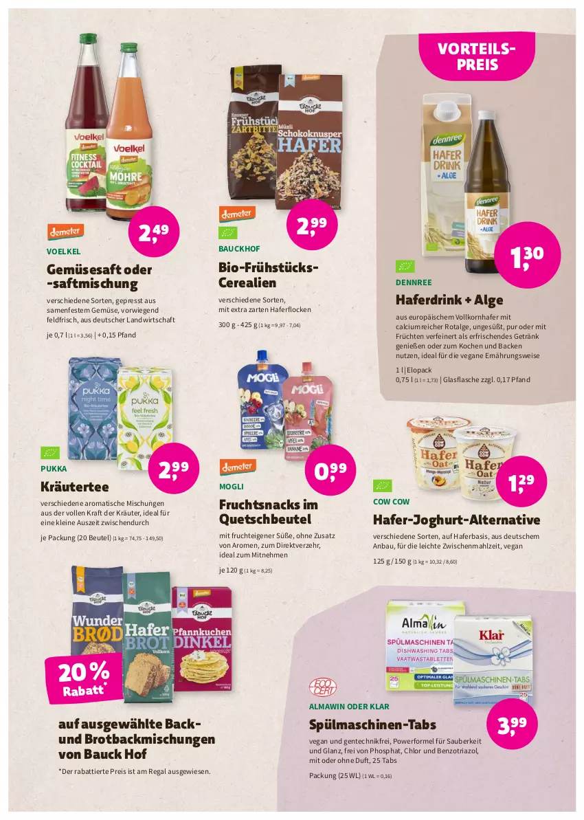 Aktueller Prospekt Denns Biomarkt - Prospekte - von 20.07 bis 02.08.2022 - strona 7 - produkty: backmischung, Backmischungen, Bau, beutel, bio, brot, Brotbackmischungen, Calcium, cerealien, dennree, drink, eis, ente, flasche, frucht, früchte, früchten, getränk, glasflasche, gsw, hafer, Haferdrink, haferflocken, joghur, joghurt, korn, kraft, kräuter, leine, LG, mit frucht, quetschbeutel, regal, reis, Ria, saft, snack, snacks, spülmaschinen, tee, Ti, tisch, vorteilspreis