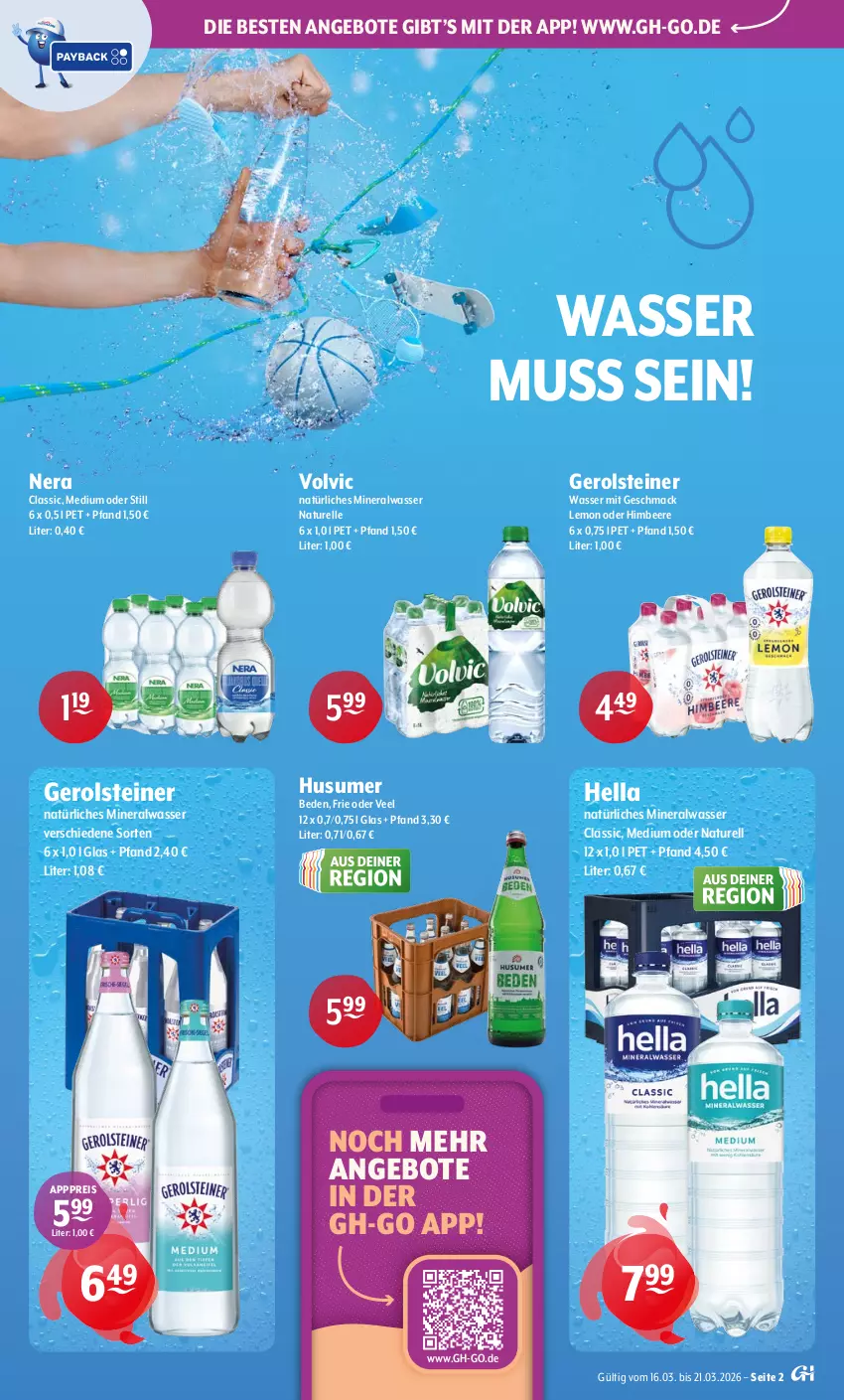 Aktueller Prospekt Getraenke Hoffmann - Prospekte - von 16.03 bis 21.03.2026 - strona 2 - produkty: Alwa, angebot, angebote, beere, eis, elle, gerolsteine, gerolsteiner, hella, himbeer, himbeere, mac, mineralwasser, Mineralwasser Classic, natur, natürliches mineralwasser, reis, rel, steiner, Ti, volvic, wasser