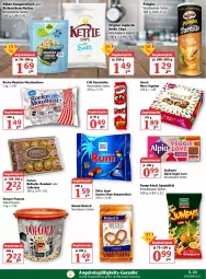 Gazetka promocyjna Globus - Prospekte - Gazetka - ważna od 01.01 do 01.01.2023 - strona 23 - produkty: alpia, angebot, angebotspreis, aust, chips, eis, erbsen, ferrero, funny-frisch, gin, Kaustreifen, kichererbsen, Kühne, mars, merci, nacho, Nachos, popcorn, pringles, raffaello, reifen, reis, ring, ritter, ritter sport, rum, Spezi, Sport, storck, Ti, veggie, Veggie Love