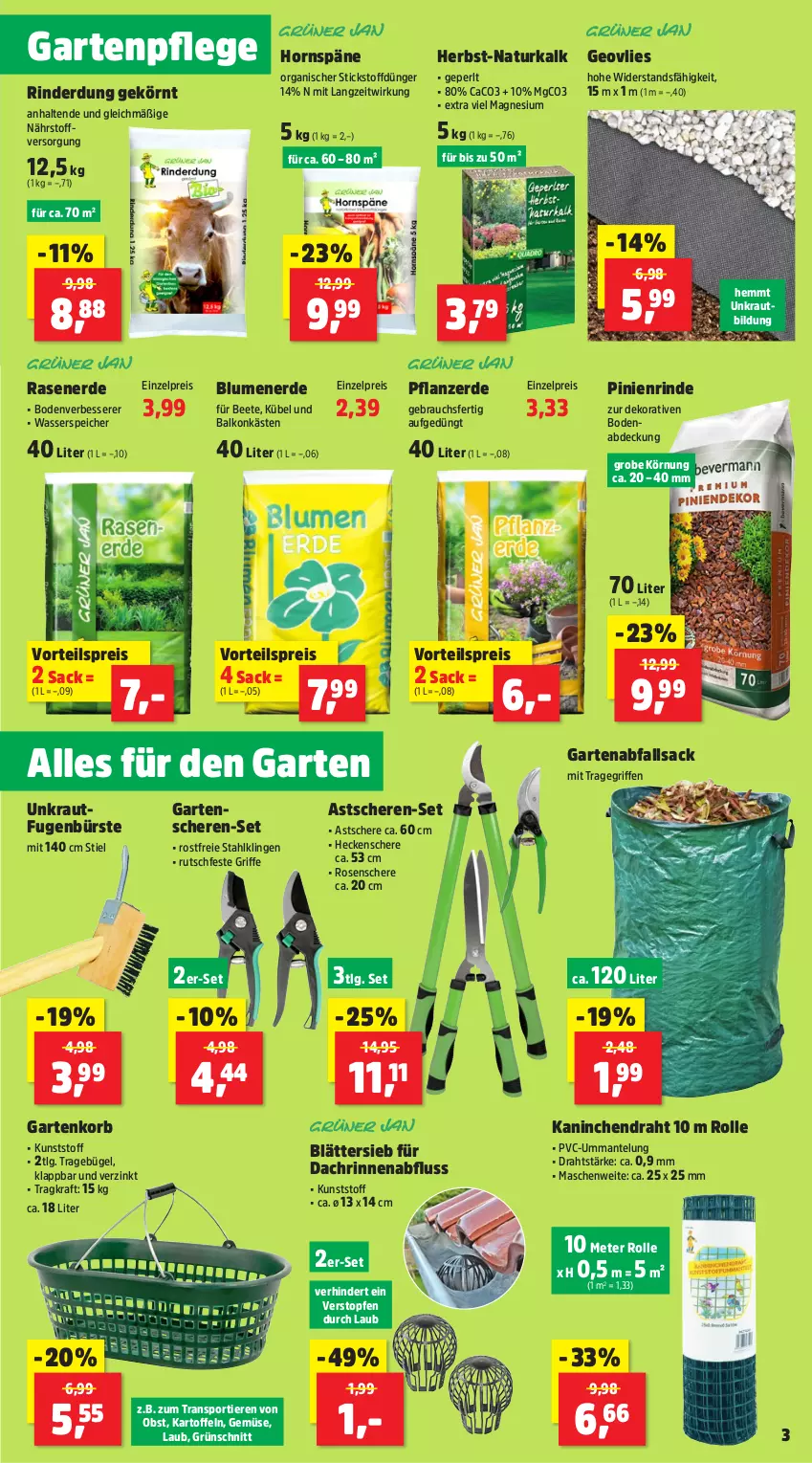 Aktueller Prospekt Thomas Philipps - von 26.08 bis 31.08.2024 - strona 3 - produkty: blume, blumen, blumenerde, bügel, bürste, Draht, dünger, eis, erde, Fugenbürste, Garten, Gartenschere, heckenschere, kartoffel, kartoffeln, korb, kraft, Kraut, LG, magnesium, Mantel, natur, obst, pflanze, pflanzerde, rasen, Rasenerde, Rauch, reis, rind, rinder, rosen, sac, Schere, Sport, Ti, Tiere, topf, Topfen, tragegriff, vorteilspreis, wasser