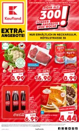 Gazetka promocyjna Kaufland - Extra-Angebote - Gazetka - ważna od 11.10 do 11.10.2023 - strona 1 - produkty: angebot, angebote, basilikum, beef, blume, blumen, blumenkohl, cola, coppenrath, deo, eis, hüftsteak, Meister, Mutti, rind, rinder, steak, Ti, tomate, tomaten, torte, ZTE