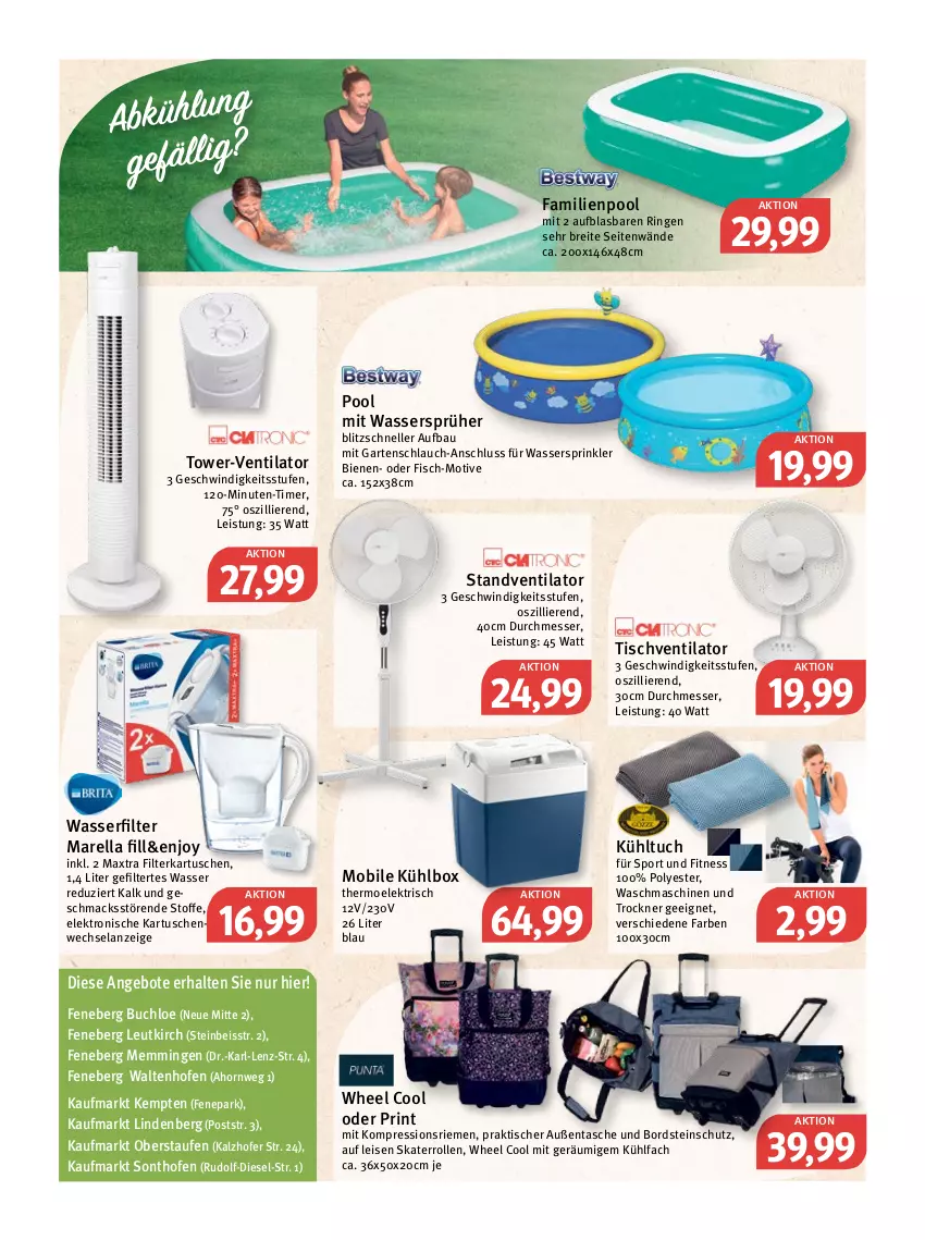 Aktueller Prospekt Feneberg - Prospekte - von 30.06 bis 02.07.2022 - strona 10 - produkty: angebot, angebote, Bau, Brei, buch, chloe, Diesel, eis, Elan, Elektro, elle, emmi, filterkartuschen, fisch, Garten, gartenschlauch, kühlbox, mac, Maxtra, messer, Ofen, pool, rel, ring, schlauch, Sport, standventilator, Tasche, Ti, timer, tisch, tischventilator, Trockner, tuc, ventilator, waschmaschine, waschmaschinen, wasser, wasserfilter, wasserfilter marella