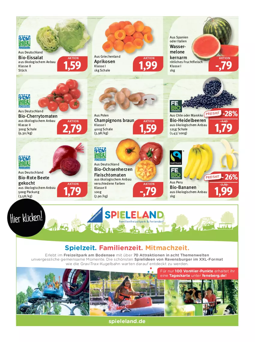 Aktueller Prospekt Feneberg - Prospekte - von 30.06 bis 02.07.2022 - strona 5 - produkty: aprikose, aprikosen, banane, bananen, Bau, beere, beeren, bio, bio-bananen, braun, burger, champignon, champignons, champignons braun, cherrytomaten, eis, Elan, ente, erde, fleisch, frucht, fruchtfleisch, heidelbeere, heidelbeeren, Kugel, Kugelbahn, mac, melone, ravensburger, reis, salat, Schal, Schale, Spiele, Ti, tomate, tomaten, wasser, wassermelone