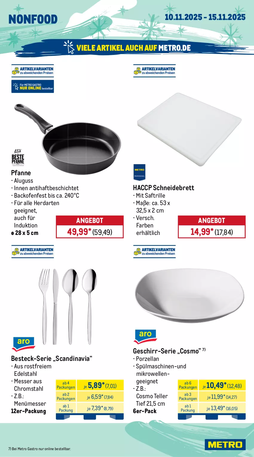 Aktueller Prospekt Metro - Wochen-Angebote Gastro - von 10.11 bis 15.11.2025 - strona 19 - produkty: ACC, angebot, auer, auto, backofen, besteck, bügel, edelstahl, eis, elle, fritteuse, garraum, geschirr, herdarten, messer, Metro, metro gastro, mikrowelle, Ofen, pfanne, reis, saft, Schere, schneidebrett, spülmaschinen, teller, thermostat, Ti