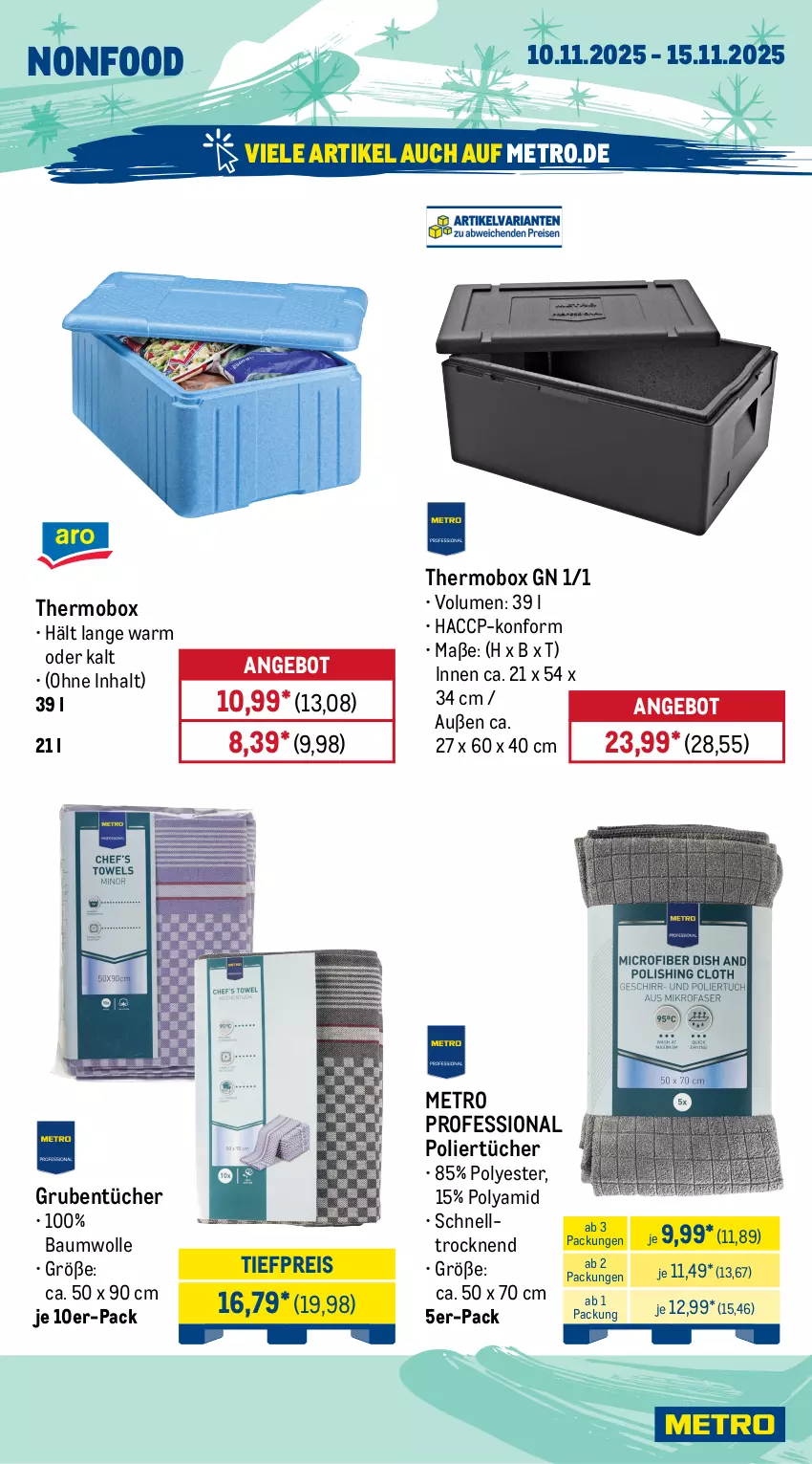 Aktueller Prospekt Metro - Wochen-Angebote Gastro - von 10.11 bis 15.11.2025 - strona 20 - produkty: ACC, angebot, Bau, baumwolle, eis, Metro, reis, Ti, tiefpreis, tücher, wolle