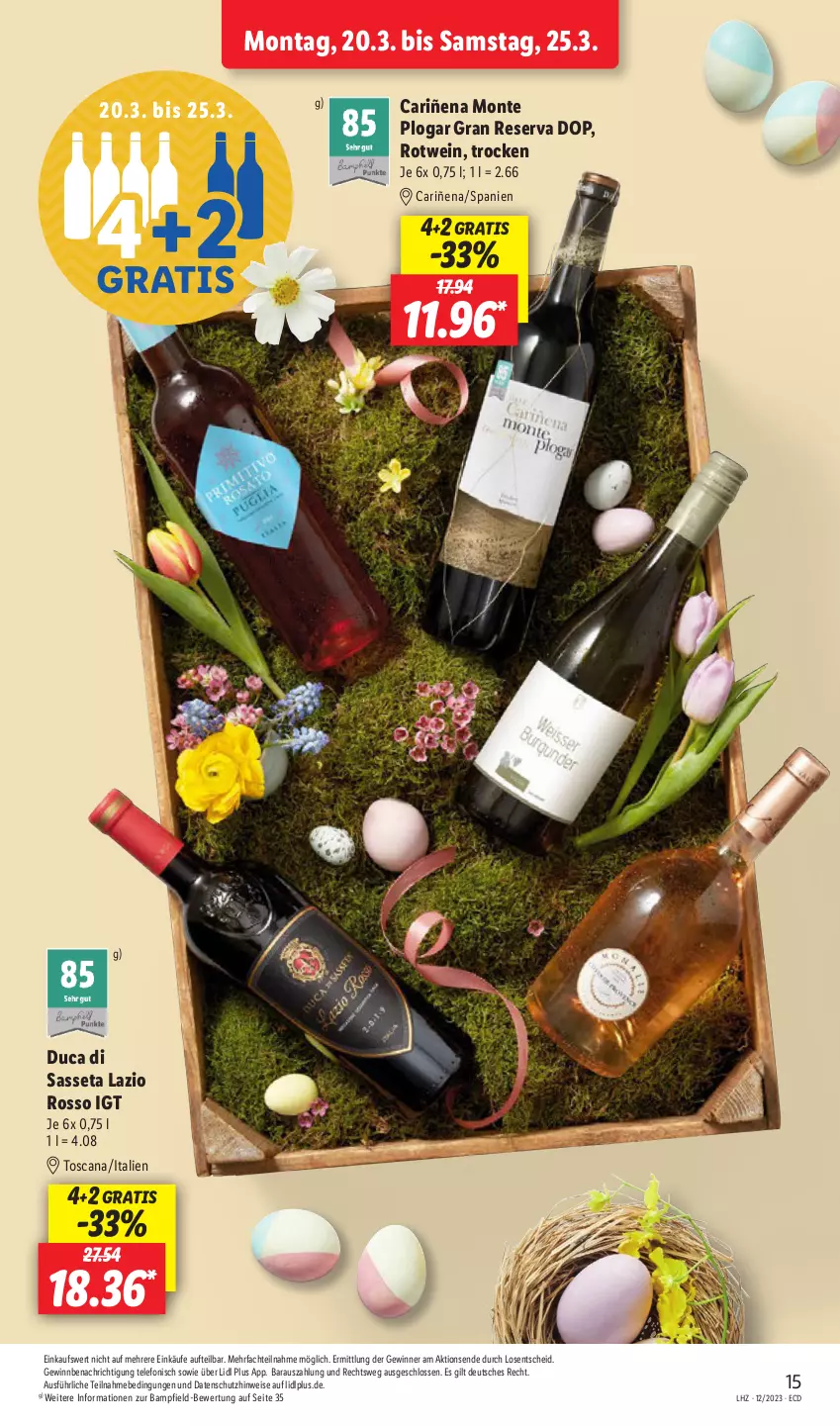 Aktueller Prospekt Lidl - Aktionsprospekt - von 12.03 bis 17.03.2023 - strona 15 - produkty: eis, monte, rotwein, telefon, Ti, wein