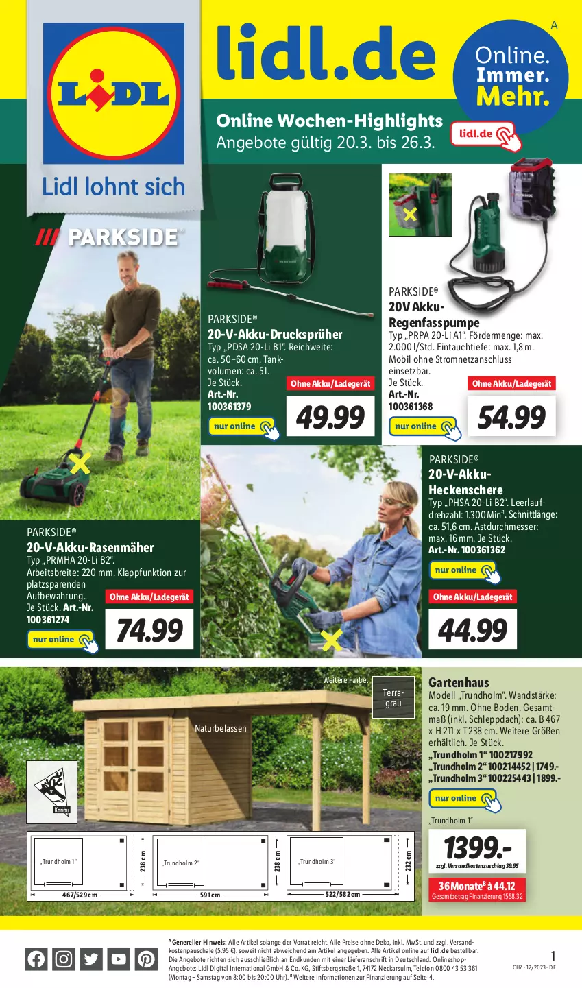 Aktueller Prospekt Lidl - Aktionsprospekt - von 12.03 bis 17.03.2023 - strona 45 - produkty: akku, akku-rasenmäher, angebot, angebote, Brei, dell, eis, elle, Garten, Gartenhaus, heckenschere, ladegerät, messer, Mode, natur, ndk, Parkside, rasen, rasenmäher, reis, rel, Schal, Schale, Schere, telefon, Ti, uhr