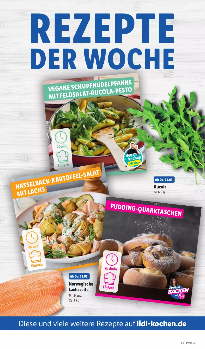 Aktueller Prospekt Lidl - Aktionsprospekt - von 12.03 bis 17.03.2023 - strona 55 - produkty: cola, lachs, nudel, pesto, rezept, rezepte, rucola, rwe, salat