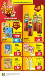 Gazetka promocyjna Lidl - Aktionsprospekt - Gazetka - ważna od 17.03 do 17.03.2023 - strona 44 - produkty: aktionspreis, angebot, Bona, drucker, eis, elle, Engel, granini, granini die limo, hirtenkäse, ice tea, joghur, joghurt, Käse, kerze, kölln, limo, lipton, lipton ice tea, mandel, mandeln, Milbona, müsli, papier, reis, sahne, Sahnejoghurt, salz, teller, Ti, zott, ZTE