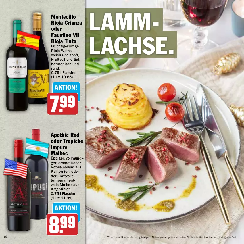 Aktueller Prospekt Hit - Wochenprospekt - von 24.11 bis 31.12.2025 - strona 10 - produkty: aktionspreis, aust, eis, flasche, frucht, kraft, lachs, lamm, lammlachse, monte, reis, Ria, rioja, rotwein, Ti, tisch, wein, weine
