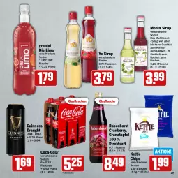 Gazetka promocyjna Hit - Wochenprospekt - Gazetka - ważna od 31.12 do 31.12.2025 - strona 29 - produkty: apfel, beutel, chips, coca-cola, cocktail, cola, cranberry, dessert, direktsaft, flasche, glasflasche, grana, granatapfel, granini, granini die limo, Guinness, kaffee, limo, monin, Rana, saft, sirup, Ti, Yo