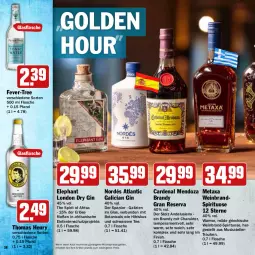 Gazetka promocyjna Hit - Wochenprospekt - Gazetka - ważna od 31.12 do 31.12.2025 - strona 38 - produkty: aktionspreis, dry gin, eis, Elefant, elle, fever-tree, Finish, flasche, gin, glasflasche, london dry, london dry gin, Metaxa, reis, tee, teller, thomas henry, Ti, trauben, wein, weinbrand