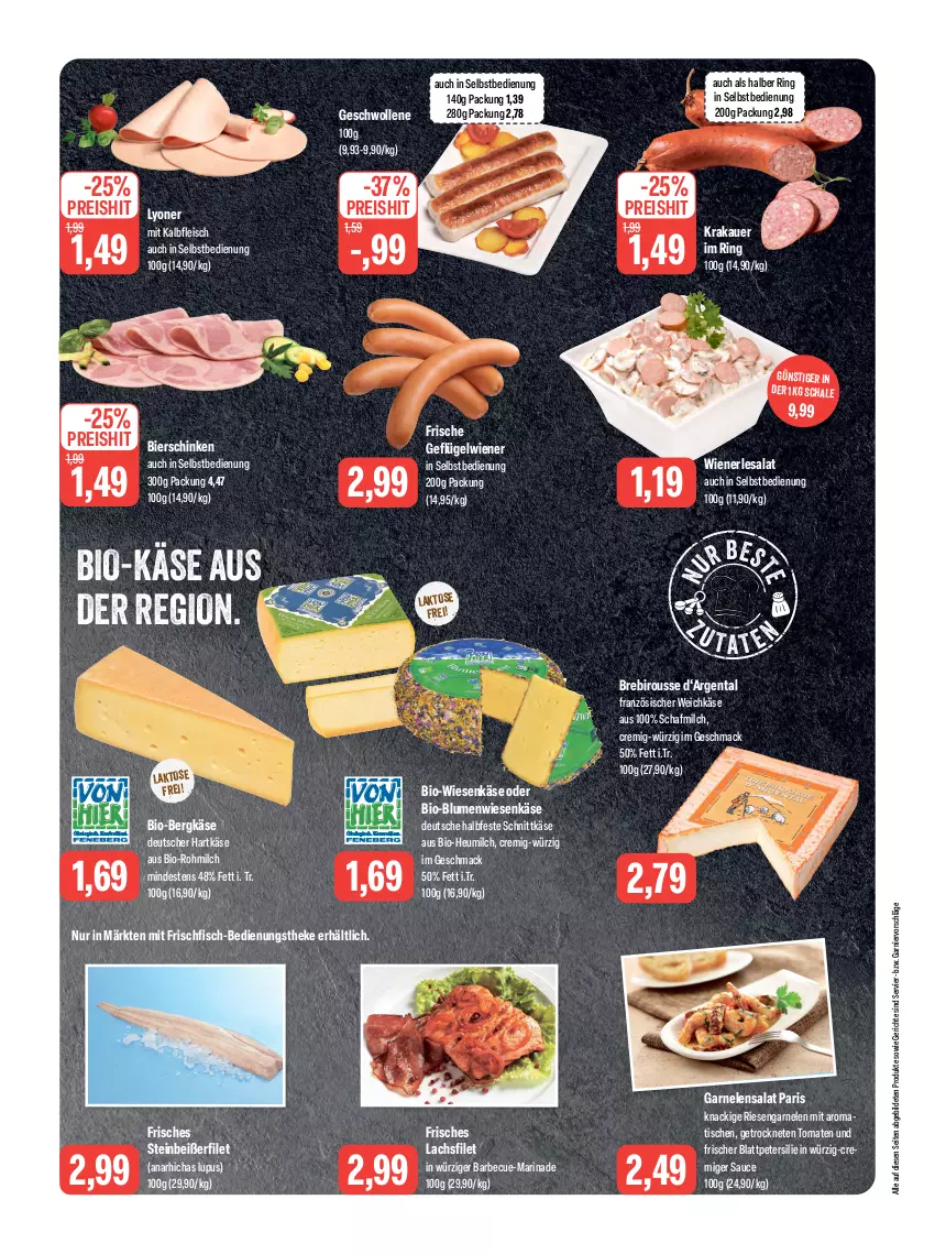 Aktueller Prospekt Feneberg - Prospekte - von 02.11 bis 04.11.2023 - strona 4 - produkty: auer, barbecue, Bergkäse, bier, bierschinken, bio, Bio-Käse, blume, blumen, eis, filet, fisch, fleisch, französischer weichkäse, frischfisch, garnelen, garnier, Geflügel, hartkäse, Heu, heumilch, Kalbfleisch, Käse, krakauer, lachs, lachsfilet, lyoner, mac, marinade, milch, mit kalbfleisch, petersilie, reis, riesengarnelen, ring, salat, sauce, Schal, Schale, schinken, schnittkäse, Steinbeißer, Steinbeißerfilet, Ti, tisch, tomate, tomaten, weichkäse, wiener, wolle, Yo