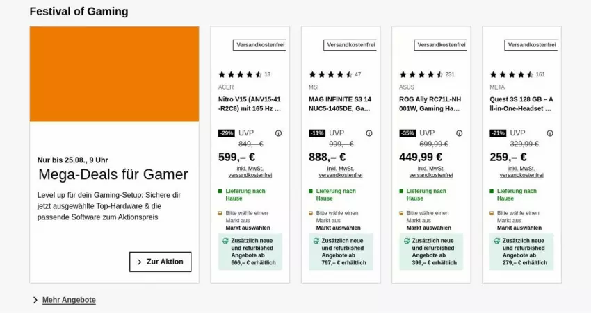 Aktueller Prospekt Saturn - Prospekte - von 18.08 bis 27.08.2025 - strona 2 - produkty: acer, aktionspreis, angebot, angebote, asus, eis, hardware, Headset, ndk, reis, Software, Ti, uhr, versandkostenfrei
