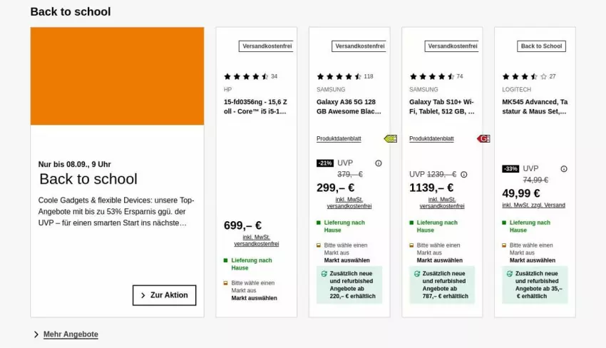 Aktueller Prospekt Saturn - Prospekte - von 18.08 bis 27.08.2025 - strona 3 - produkty: angebot, angebote, HP, logitech, Maus, ndk, rel, Samsung, samsung galaxy, Samsung Galaxy A, tablet, Ti, uhr, versandkostenfrei