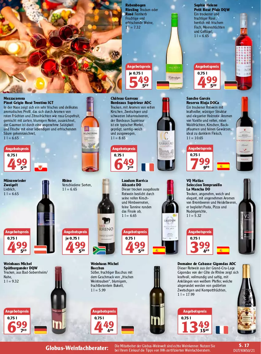 Aktueller Prospekt Globus - Prospekte - von 13.12 bis 18.12.2021 - strona 21 - produkty: ACC, angebot, angebotspreis, Bad, Bau, beere, beeren, brombeere, brombeeren, burgunder, corona, eis, erde, fisch, fleisch, frucht, früchte, früchten, Geflügel, gewürz, grapefruit, heidelbeere, heidelbeeren, himbeer, Holz, johannisbeere, Johannisbeeren, kirsch, kirsche, kirschen, kraft, LG, mac, meeresfrüchte, merl, merlot, mezzacorona, nudel, Nudelgericht, pasta, pfeffer, pflaume, pflaumen, Pinot, pinot grigio, pizza, reifen, reis, riesling, rioja, rotwein, saft, salz, spätburgunder, tempranillo, Ti, tisch, trauben, vanille, wein, weine, Zweigelt