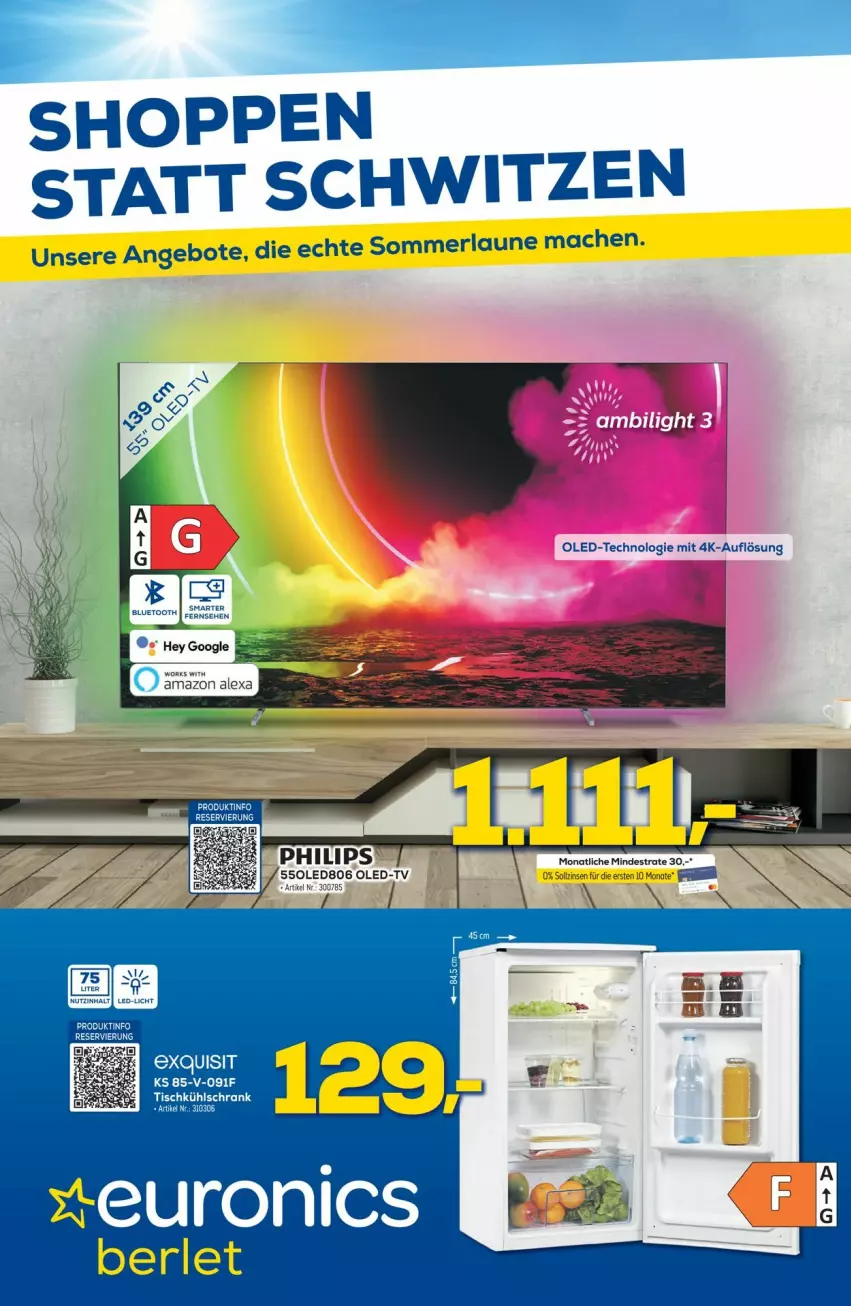 Aktueller Prospekt Euronics - Prospekte - von 17.08 bis 24.08.2022 - strona 1 - produkty: leds, Oled-TV, Philips