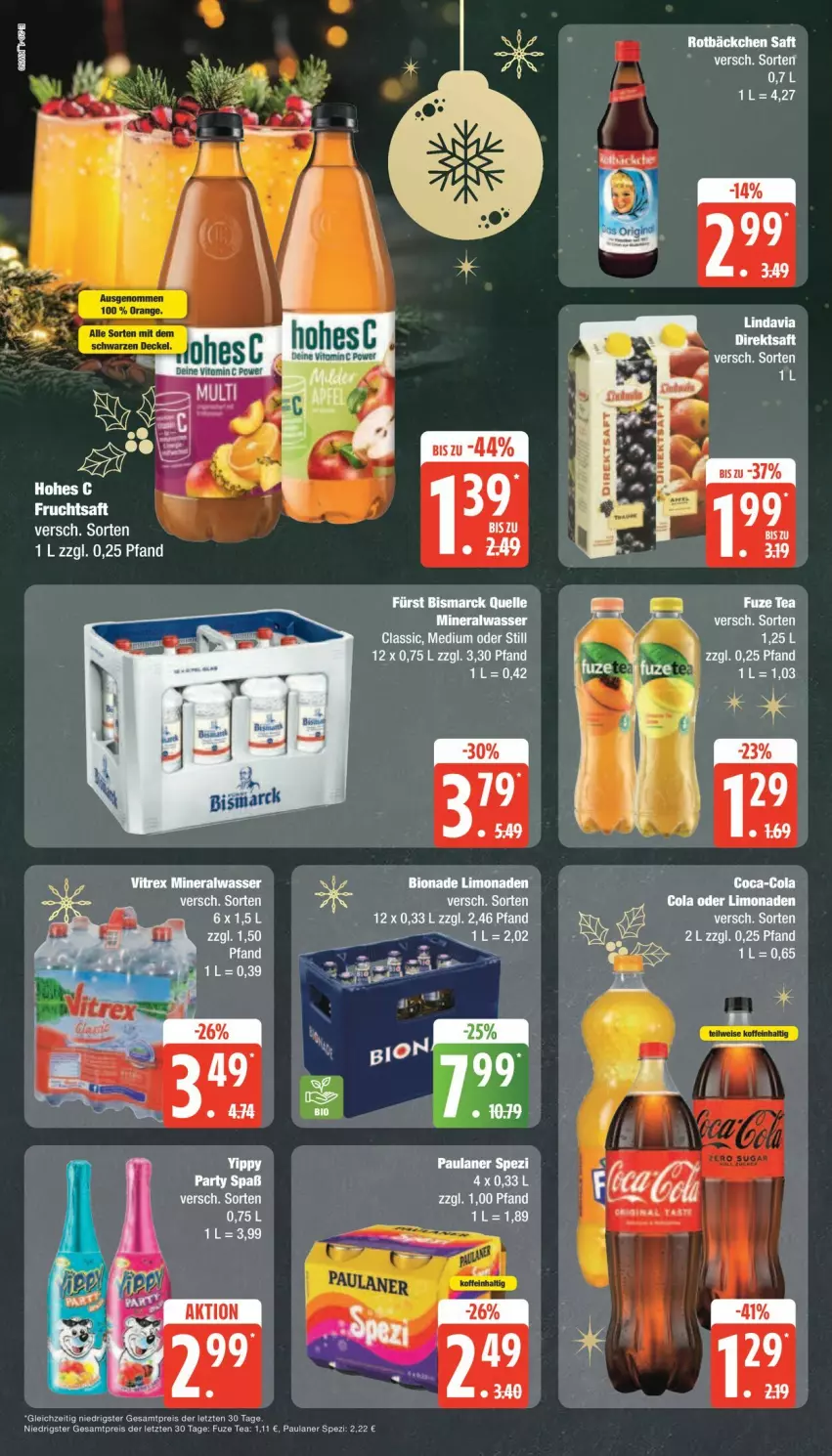 Aktueller Prospekt Edeka - Prospekte - von 09.12 bis 14.12.2024 - strona 20 - produkty: bismarck, cola, eier, eis, elle, fuze tea, limo, limonade, limonaden, Paula, paulaner, reis, Spezi, tee, Ti, vita, Vitamin C, ZTE