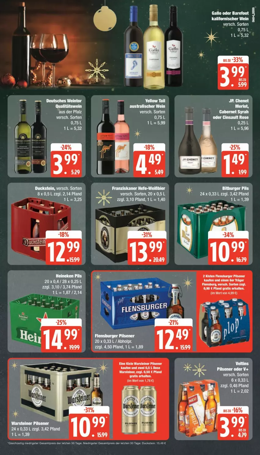 Aktueller Prospekt Edeka - Prospekte - von 09.12 bis 14.12.2024 - strona 21 - produkty: auer, burger, Duck, eis, flensburger, merl, merlot, pils, pilsener, reis, tee, Ti, wein, ZTE