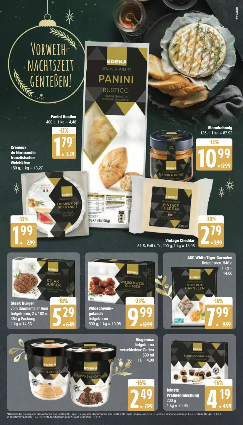 Aktueller Prospekt Edeka - Prospekte - von 09.12 bis 14.12.2024 - strona 3 - produkty: eier, eis, garnelen, gulasch, honig, mam, nuk, nuss, rind, sim, Ti