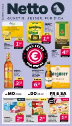 Gazetka promocyjna Netto - Angebote ab Montag - Gazetka - ważna od 26.02 do 26.02.2022 - strona 1 - produkty: bier, butter, dallmayr, Dr. Oetker, flasche, goldkrone, kaffee, Klappbox, krone, leerdammer, markenbutter, nuss, pelmeni, taschki, Ti, wilthener, Wilthener Goldkrone