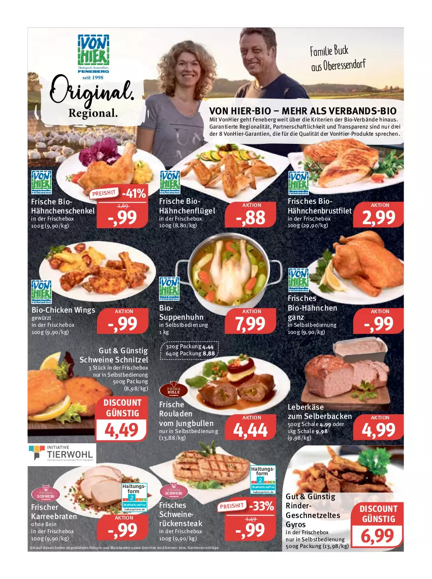 Aktueller Prospekt Feneberg - Prospekte - von 12.01 bis 14.01.2023 - strona 2 - produkty: bio, braten, brustfilet, chicken wings, discount, eis, filet, fleisch, garnier, geschnetzeltes, gewürz, gyros, hähnchenbrust, hähnchenbrustfilet, hähnchenflügel, hähnchenschenkel, henkel, jungbullen, Käse, leberkäs, leberkäse, reis, rind, rinder, Rindergeschnetzeltes, rouladen, Rückensteak, Schal, Schale, schenkel, schnitzel, schwein, schweine, schweinerücken, steak, suppe, suppen, Suppenhuhn, Ti, wein, weine, wurst, Zelt