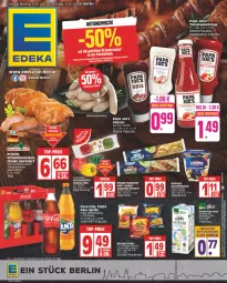 Gazetka promocyjna Edeka - Angebote der Woche - Gazetka - ważna od 17.06 do 17.06.2023 - strona 1 - produkty: angebot, baguette, Becher, beutel, coca-cola, cola, deka, eis, ente, fanta, flasche, gin, gurke, homann, kartoffel, kartoffelsalat, ketchup, lachs, oder sprite, Papa Joe's, reis, salat, sauce, saucen, schnitten, schwein, schweine, Schweinelachs, schweinerücken, sprite, steak, steaks, Ti, tomate, tomaten, tomatenketchup, top-preis, wein, weine, Weste