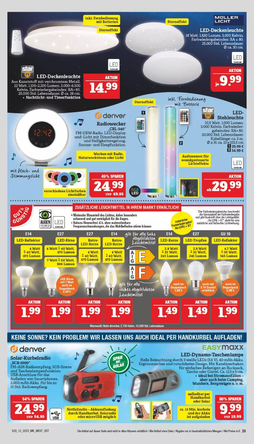 Aktueller Prospekt Marktkauf - Prospekt - von 19.03 bis 25.03.2023 - strona 29 - produkty: akku, auer, batterie, batterien, decke, deckenleuchte, eis, elle, fernbedienung, kerze, led-deckenleuchte, LED-Kerze, Leuchte, Müller, Nachtlicht, natur, ndk, Radio, reis, rwe, sim, Ti, timer, usb, weck