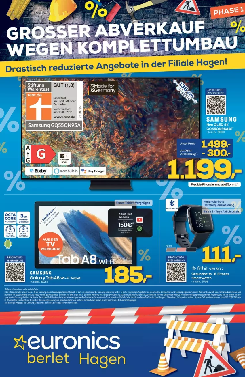 Aktueller Prospekt Euronics - Prospekte - von 13.04 bis 20.04.2022 - strona 13 - produkty: angebot, angebote, asti, fernseher, kamera, qled, Samsung, smartwatch, tablet, Ti, tisch, Zelt