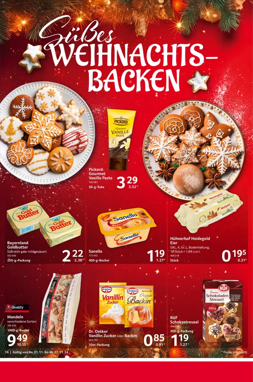 Aktueller Prospekt Selgros - Food - von 21.11 bis 27.11.2024 - strona 14 - produkty: Becher, brot, butter, Dr. Oetker, feta, hühner, schoko, schokolade, schokoladen, Ti, zucker