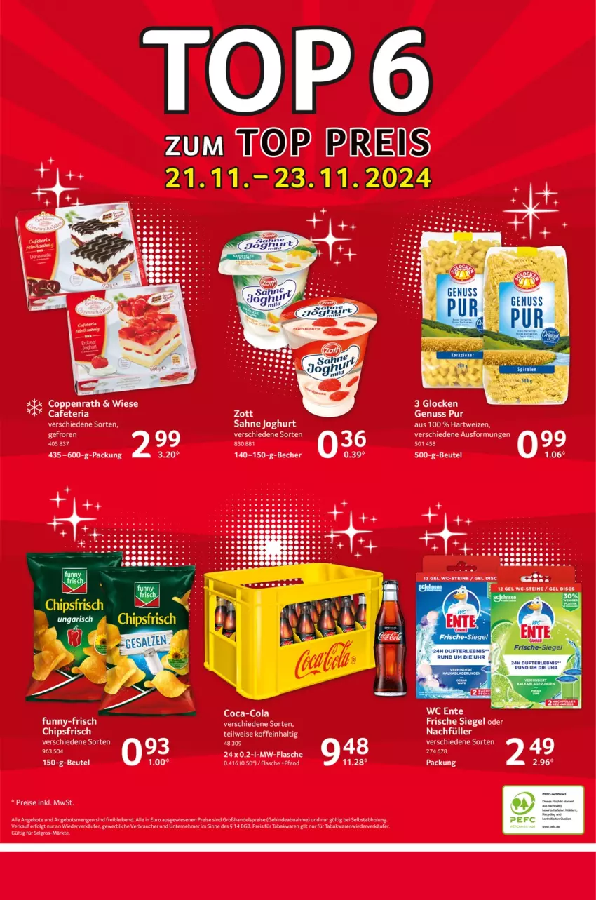 Aktueller Prospekt Selgros - Food - von 21.11 bis 27.11.2024 - strona 24 - produkty: angebot, angebote, Becher, beutel, chips, chipsfrisch, coca-cola, cola, coppenrath, eis, ente, flasche, hartweizen, joghur, joghurt, Kette, LG, nuss, Rauch, reis, Ria, sahne, sahne joghurt, Ti, wc ente