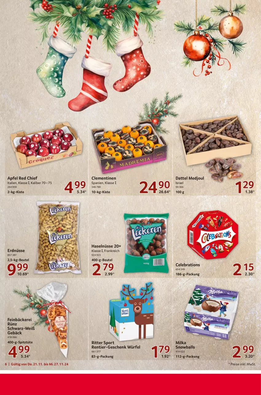 Aktueller Prospekt Selgros - Food - von 21.11 bis 27.11.2024 - strona 6 - produkty: apfel, ball, clementinen, eis, erdnüsse, milka, reis, ritter, Ti, würfel