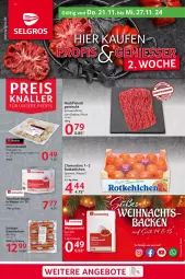 Gazetka promocyjna Selgros - Food - Gazetka - ważna od 27.11 do 27.11.2024 - strona 1 - produkty: braten, eis, fisch, fleisch, hackfleisch, hackfleisch gemischt, Knödel, rind, Rowi, schwein, Semmel, Semmelknödel, thunfisch, Ti, wasser, wein, wiener