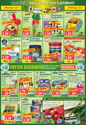 Gazetka promocyjna Norma - Norma - Gazetka - ważna od 11.04 do 11.04.2022 - strona 12 - produkty: alkohol, apfel, auer, Becher, bier, braten, burger, creme, eier, eierlikör, eis, filet, filets, flasche, fleisch, Garten, gulasch, hering, Herings, heringsfilets, jagdwurst, Konserven, Kraut, Kugel, kühlregal, Lauchzwiebel, lauchzwiebeln, leberwurst, likör, Löffel, malz, marinade, milch, natur, natur radler, obst, pfeffer, pflanze, pflanzen, Pflanzenöl, pril, Pusztasalat, radler, regal, reis, riegel, rind, rinder, rindergulasch, ring, rotkohl, Rotwurst, sac, salat, sanddorn, sauce, Sauerkraut, Schmalz, schoko, schokolade, schwein, schweine, schweinefleisch, Spezi, spreewälder, Ti, tiefpreis, tomate, tomaten, Waffelröllchen, wein, weine, wurst, wurstkonserven, zitrone, zwiebel, zwiebeln