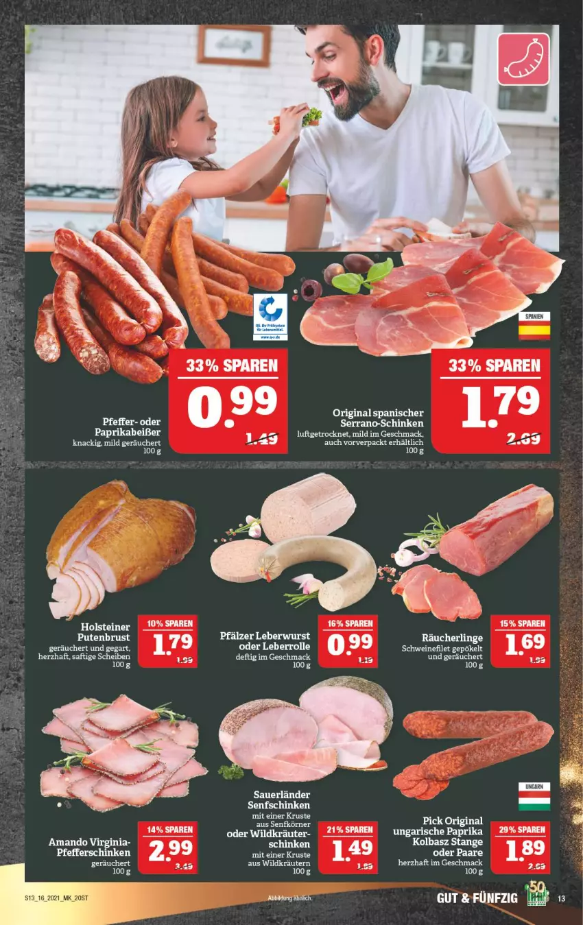 Aktueller Prospekt Marktkauf - Prospekt - von 18.04 bis 24.04.2021 - strona 13 - produkty: auer, filet, gin, holsteiner, kräuter, kräutern, Leberrolle, mac, paprika, pfeffer, pute, putenbrust, Räucherling, saft, schinken, schwein, schweine, schweinefilet, serrano, steiner, Ti, wein, weine, Wild