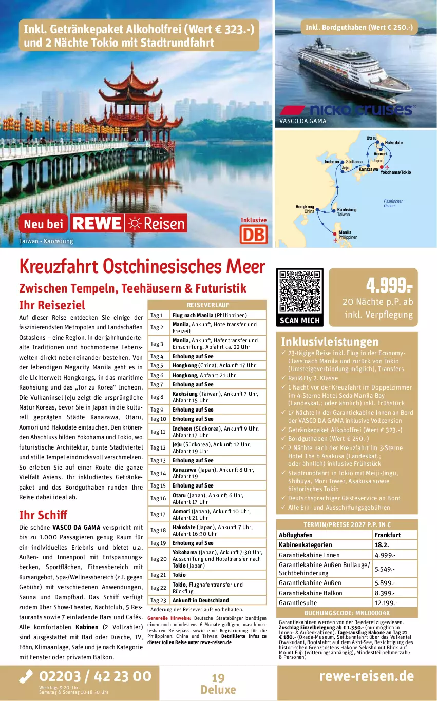 Aktueller Prospekt Rewe Reisen - Reiseprospekt - von 26.06 bis 31.07.2026 - strona 19 - produkty: alkohol, angebot, Bad, buch, decke, dusche, eis, elle, erde, fenster, fisch, fische, Fischer, getränk, getränke, hama, inklusivleistungen, innenpool, Metro, Mode, natur, pool, reis, reiseverlauf, rel, rwe, Sport, tee, Thea, Ti, tisch, uhr, wellnessbereich, Yo