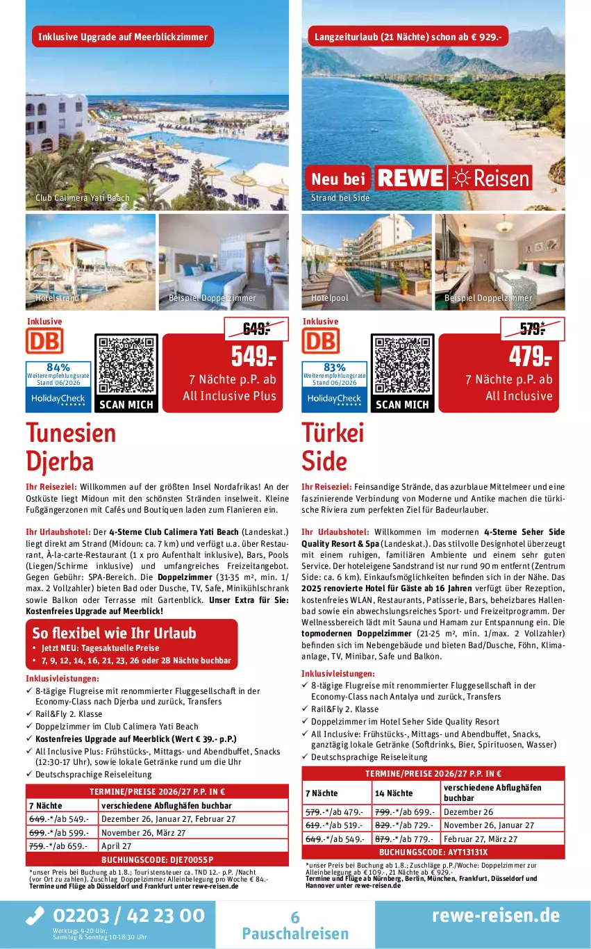 Aktueller Prospekt Rewe Reisen - Reiseprospekt - von 26.06 bis 31.07.2026 - strona 6 - produkty: angebot, Bad, bier, buch, deutschsprachige reiseleitung, drink, drinks, dusche, eis, elle, ente, Garten, getränk, getränke, hama, inklusivleistungen, kühlschrank, leine, Liege, mac, mam, Mode, pool, pril, reis, rezept, rum, Schal, schirme, Schrank, snack, snacks, spirituosen, Sport, Ti, uhr, wasser, wellnessbereich