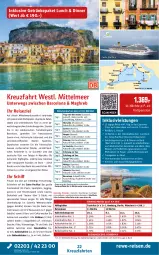 Gazetka promocyjna Rewe Reisen - Reiseprospekt - Gazetka - ważna od 31.07 do 31.07.2026 - strona 22 - produkty: alkohol, auer, balkonkabine, Bau, bett, bier, binden, buch, Cif, drink, drinks, dusche, eis, elle, ente, erde, fenster, getränk, getränke, gin, harman, inklusivleistungen, kreuzfahrten, mars, Metro, pool, reis, reiseverlauf, rel, rwe, Sport, Thea, Ti, tisch, uhr, wasser, wein