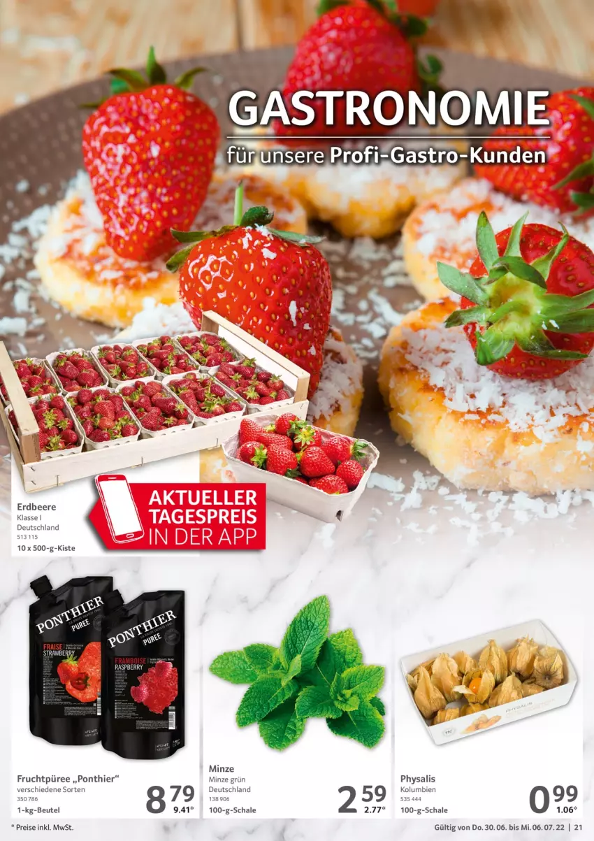 Aktueller Prospekt Selgros - Food - von 30.06 bis 06.07.2022 - strona 21 - produkty: beere, beutel, eis, erdbeere, frucht, minze, Physalis, püree, reis, Schal, Schale, Ti