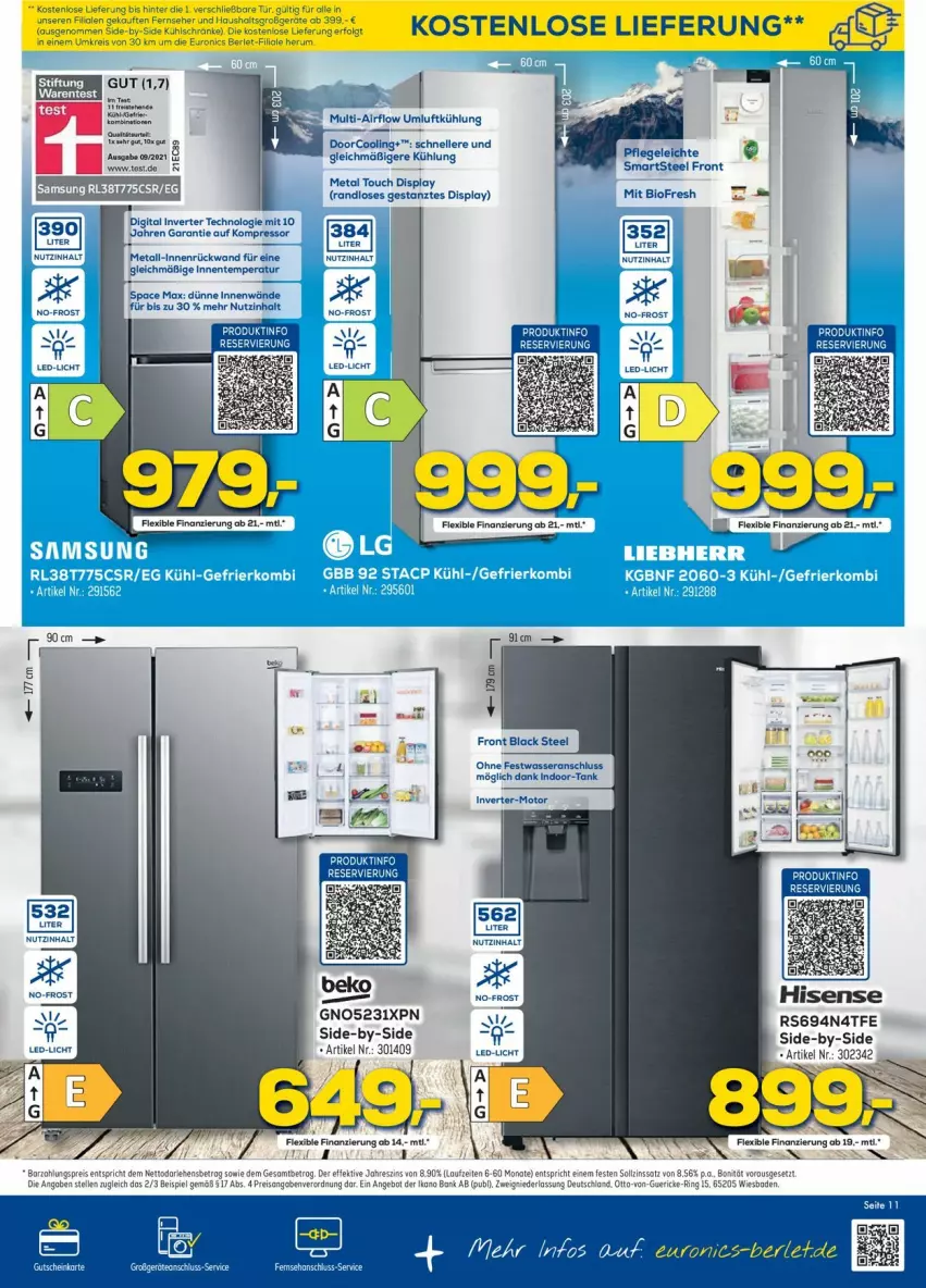 Aktueller Prospekt Euronics - Prospekte - von 08.06 bis 15.06.2022 - strona 11 - produkty: angebot, Bad, Bank, bio, eis, elle, ente, kompressor, lack, led-licht, reis, ring, rückwand, Samsung, tee, Ti, wasser, ZTE